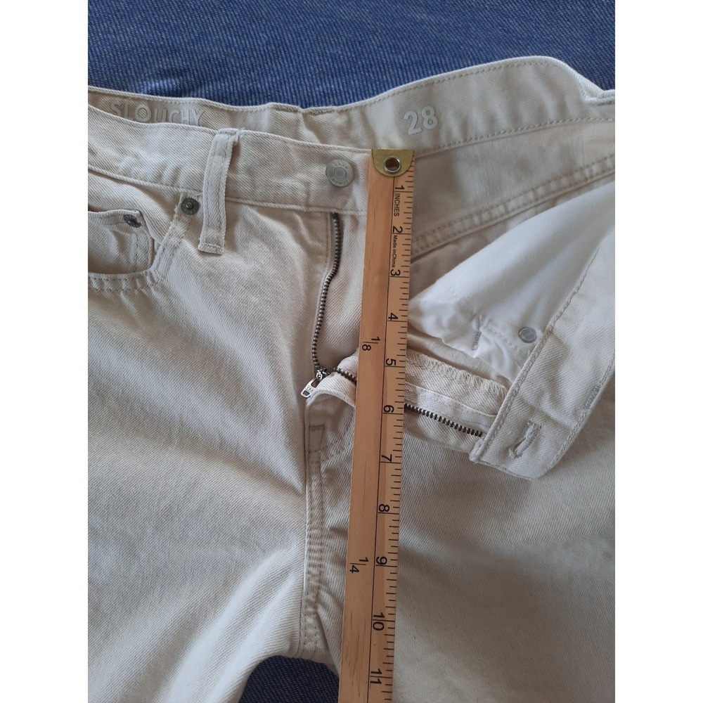 J.Crew Slouchy Boyfriend Jeans Cream Off-White Straight Leg Size 28 Re-Imagined - Picture 7 of 9